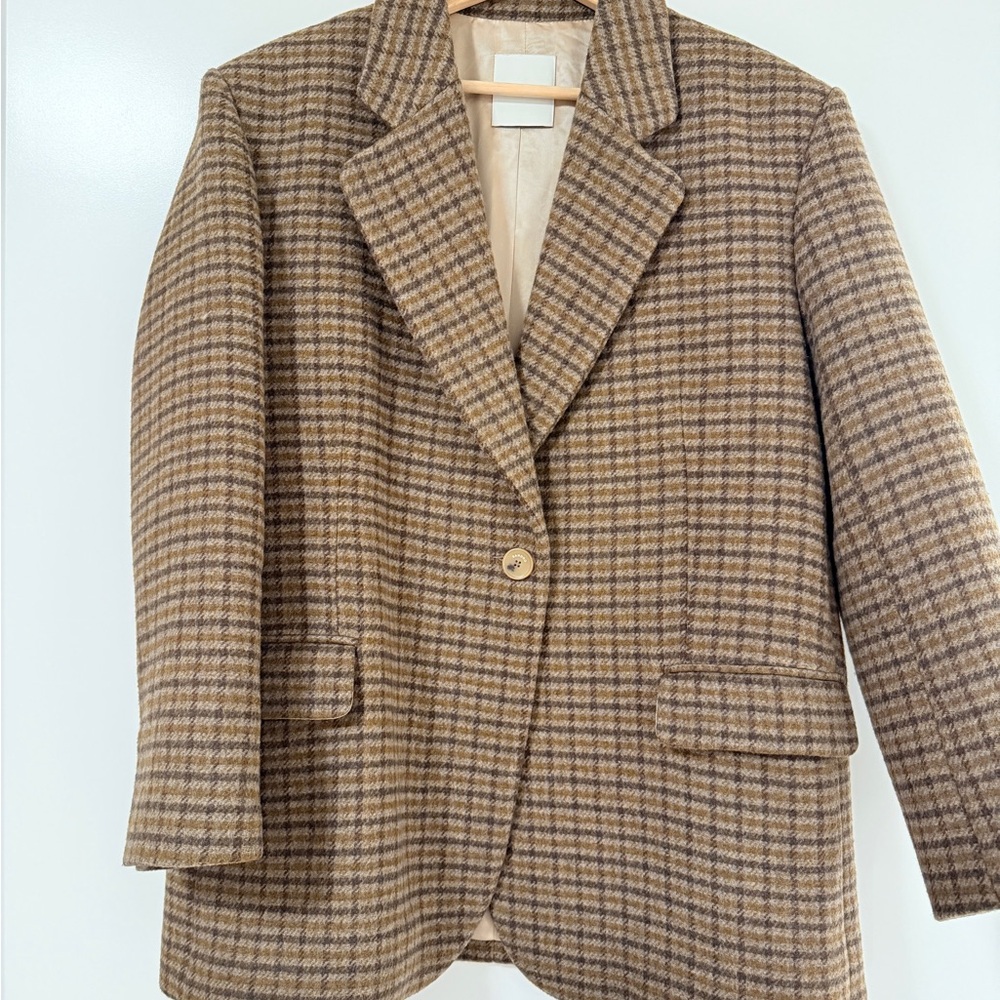Sandro Checkered Tan Blazer